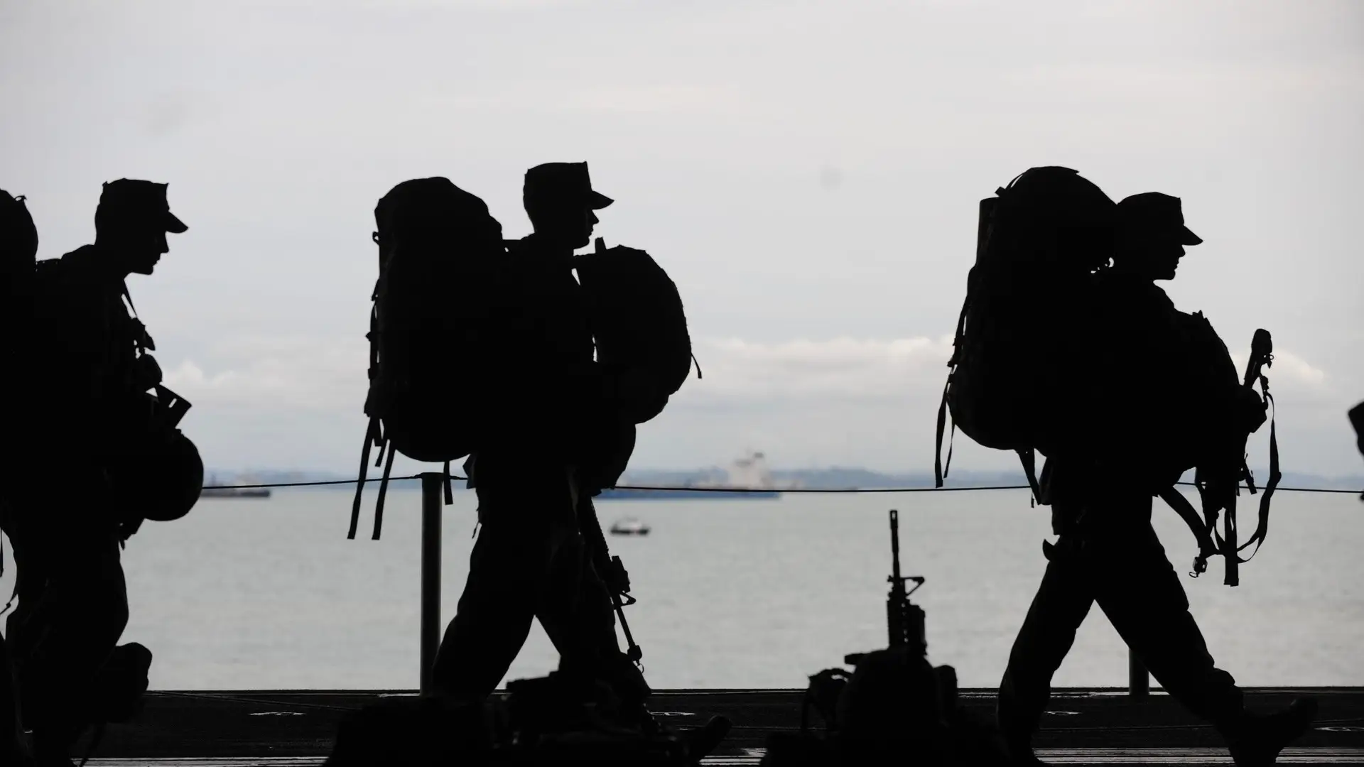 image of military personnel on deck of a ship