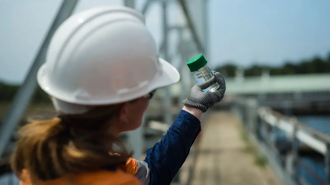 Female material handler on bridge